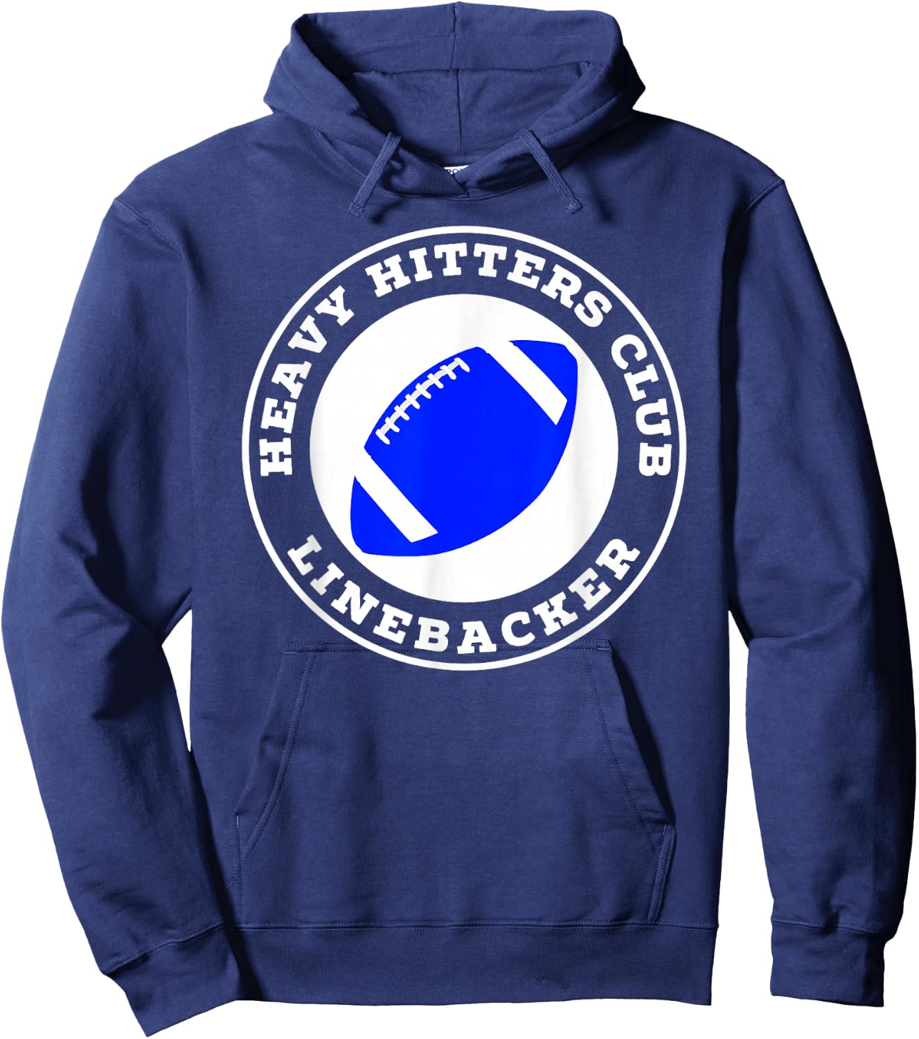 Linebacker Heavy Hitters Club Football Player Hoodie - Hoodie | Navy