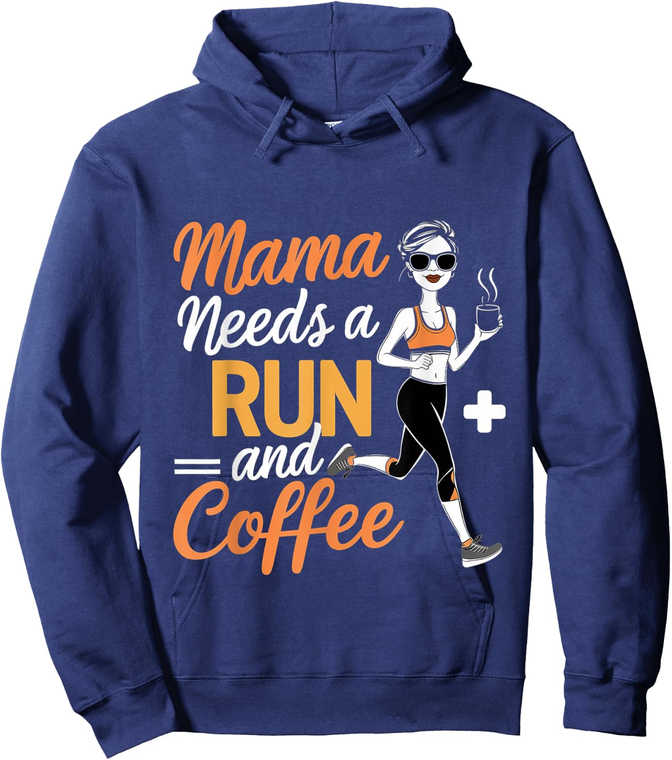 Mama Needs A Run And Coffee Hoodie - Hoodie | Navy