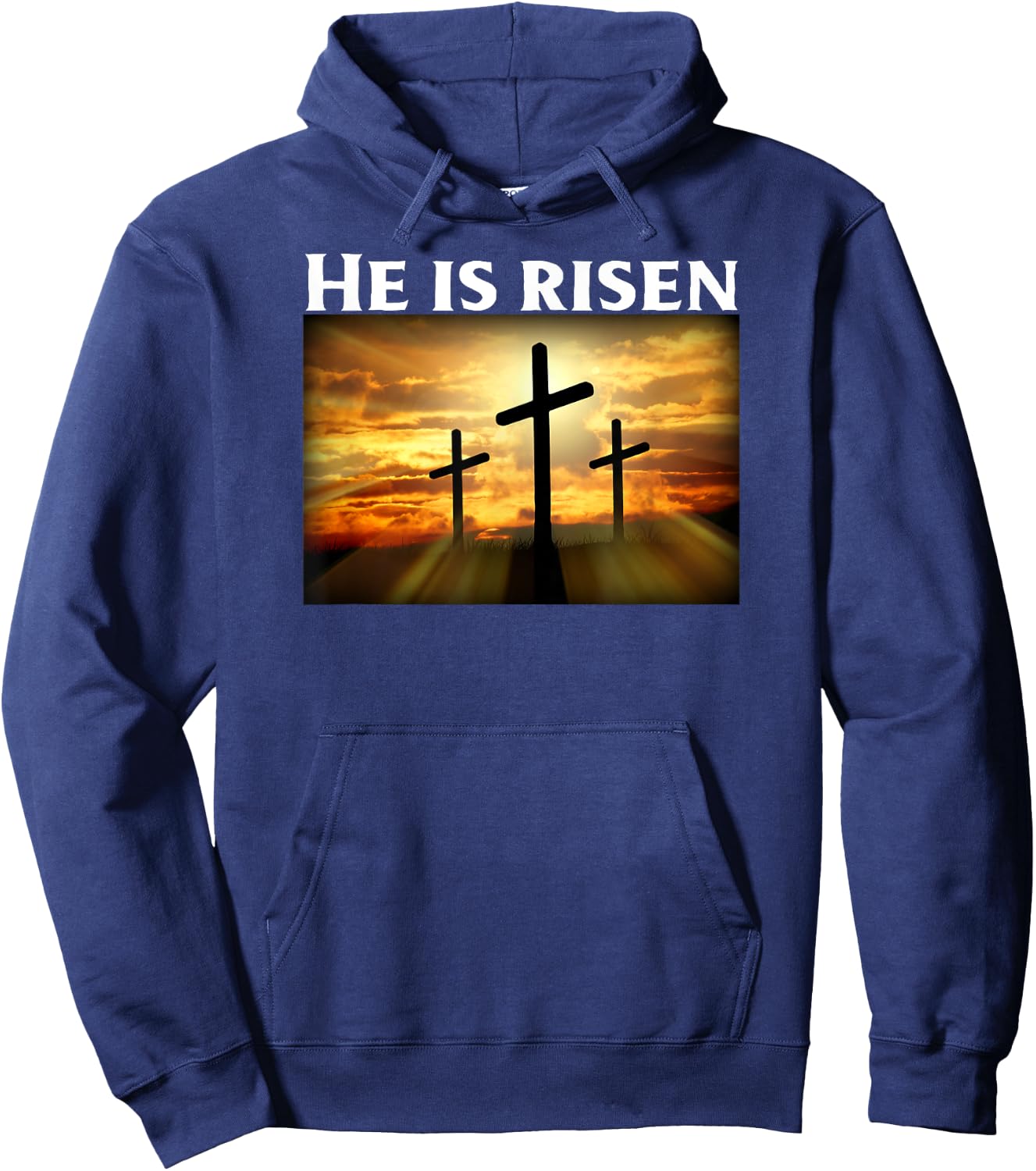 Easter T Shirt | He Is Risen T Shirt | Christian T Shirt Hoodie - Hoodie | Navy