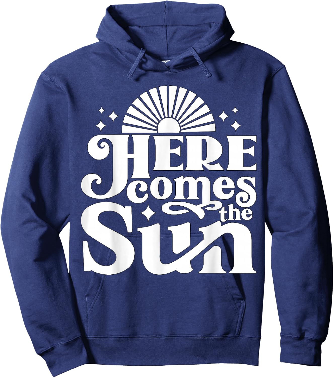 Here comes the Sun Groovy Vintage Retro Hoodie - Hoodie | Navy