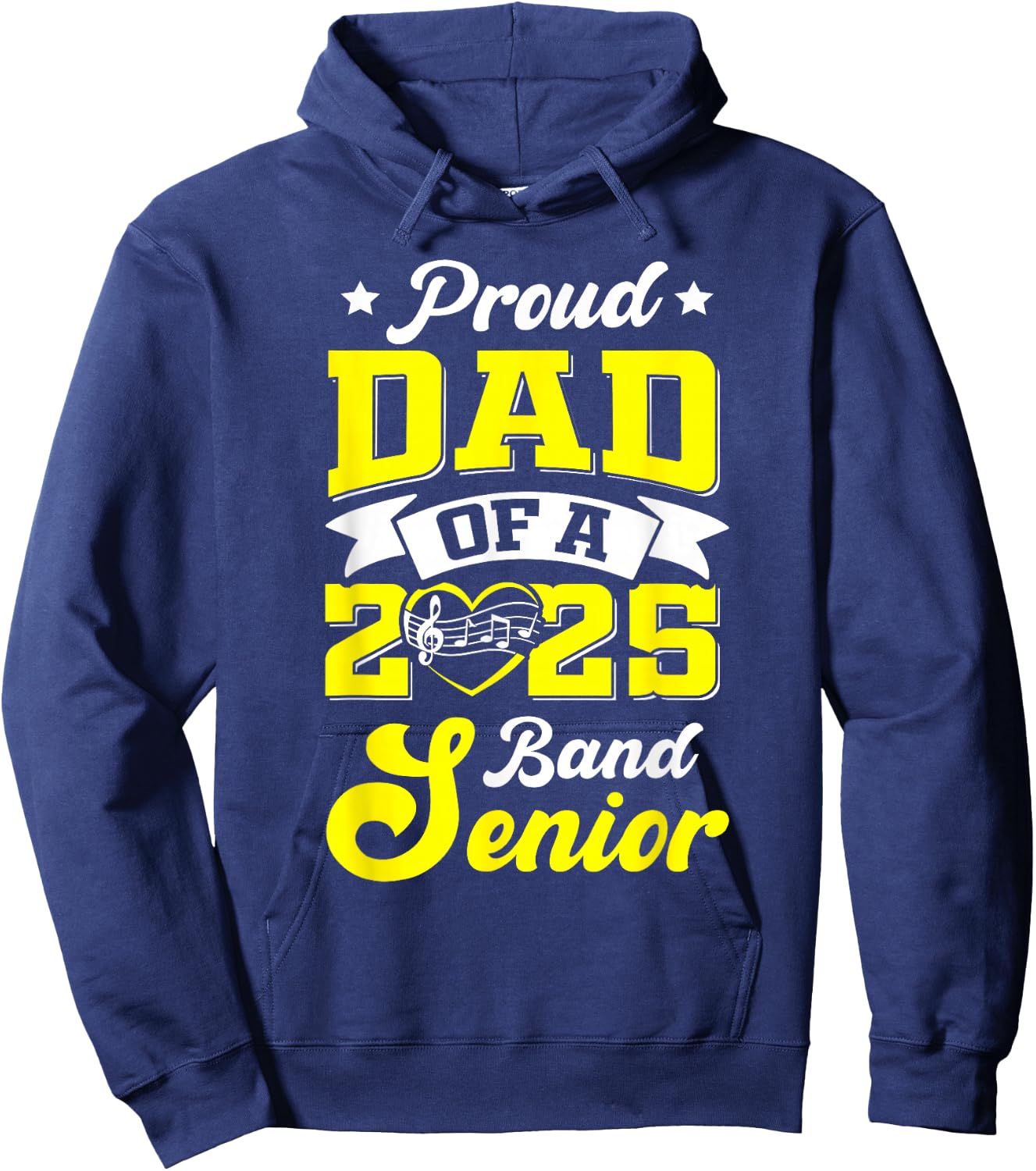 Band Senior 2025 Dad Class of 2025 Graduation Hoodie - Hoodie | Navy