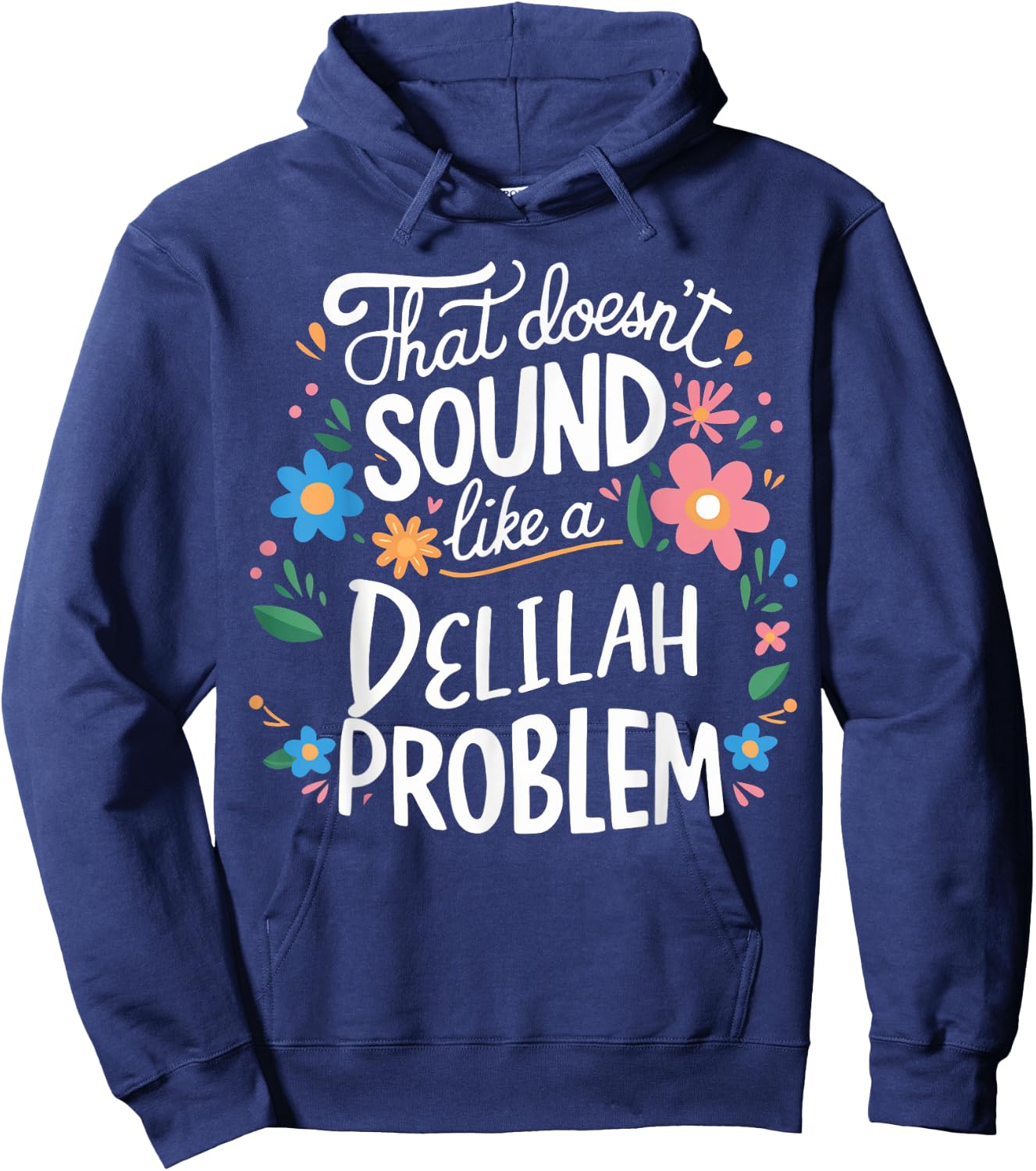 Delilah Personalized Cute Flower Girls Delilah Name Hoodie - Hoodie | Navy