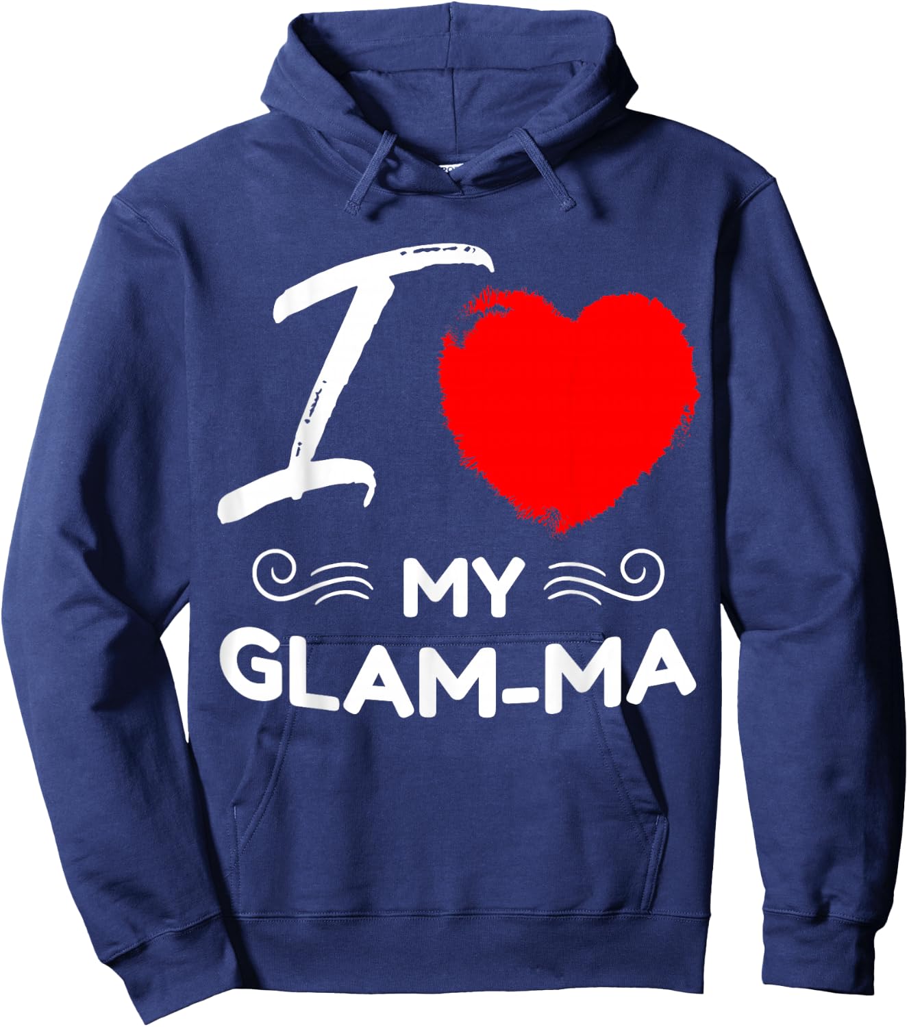 I Love My Glam-ma Cute Mother Grandma Matching Family Party Hoodie - Hoodie | Navy
