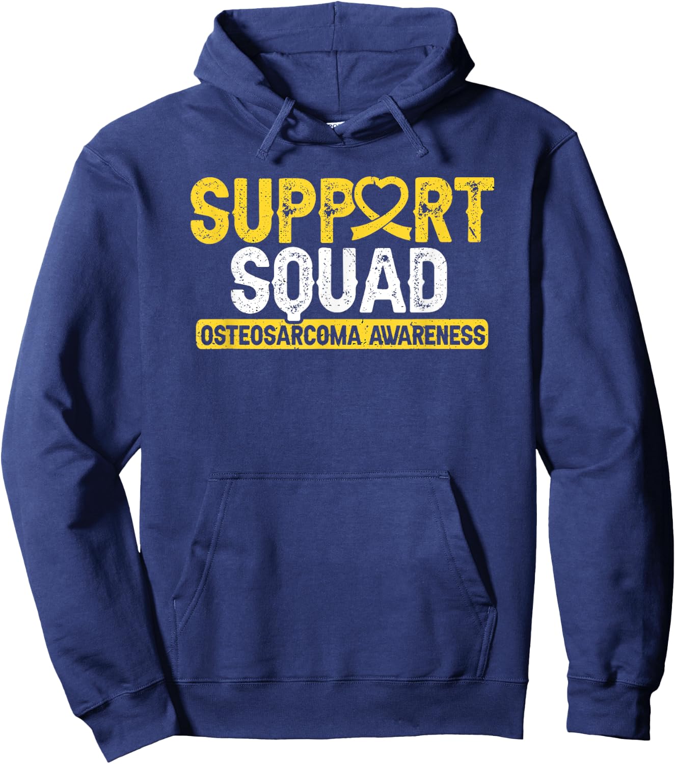 Osteosarcoma Support Squad Bone Cancer Ribbon Support Hoodie - Hoodie | Navy