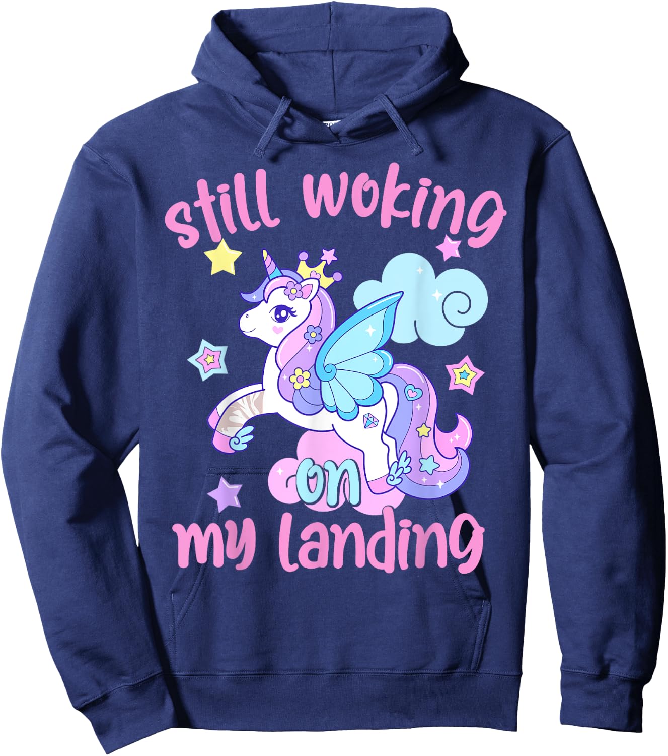 Still Working On My Landing Injury Broken Arm Cute Unicorn Hoodie - Hoodie | Navy
