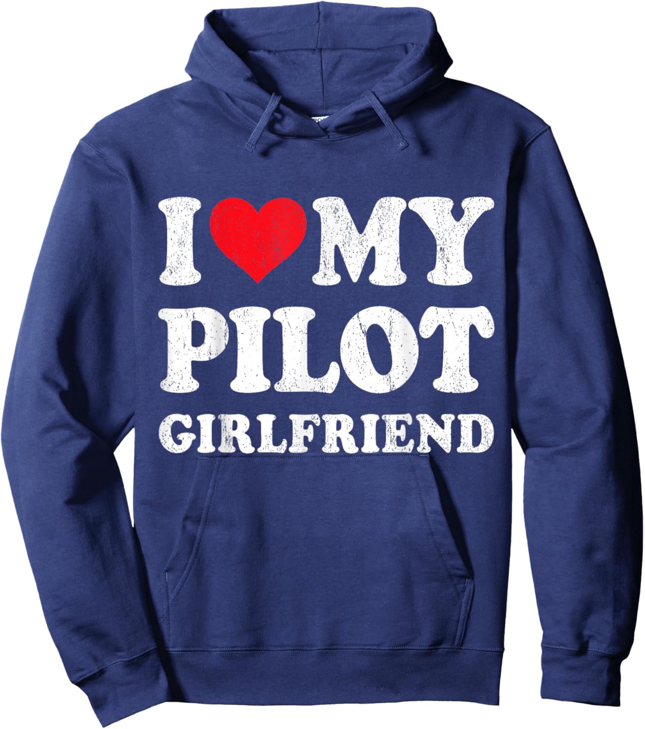 I Love My Pilot Girlfriend Funny Boyfriend Valentines Hoodie - Hoodie | Navy
