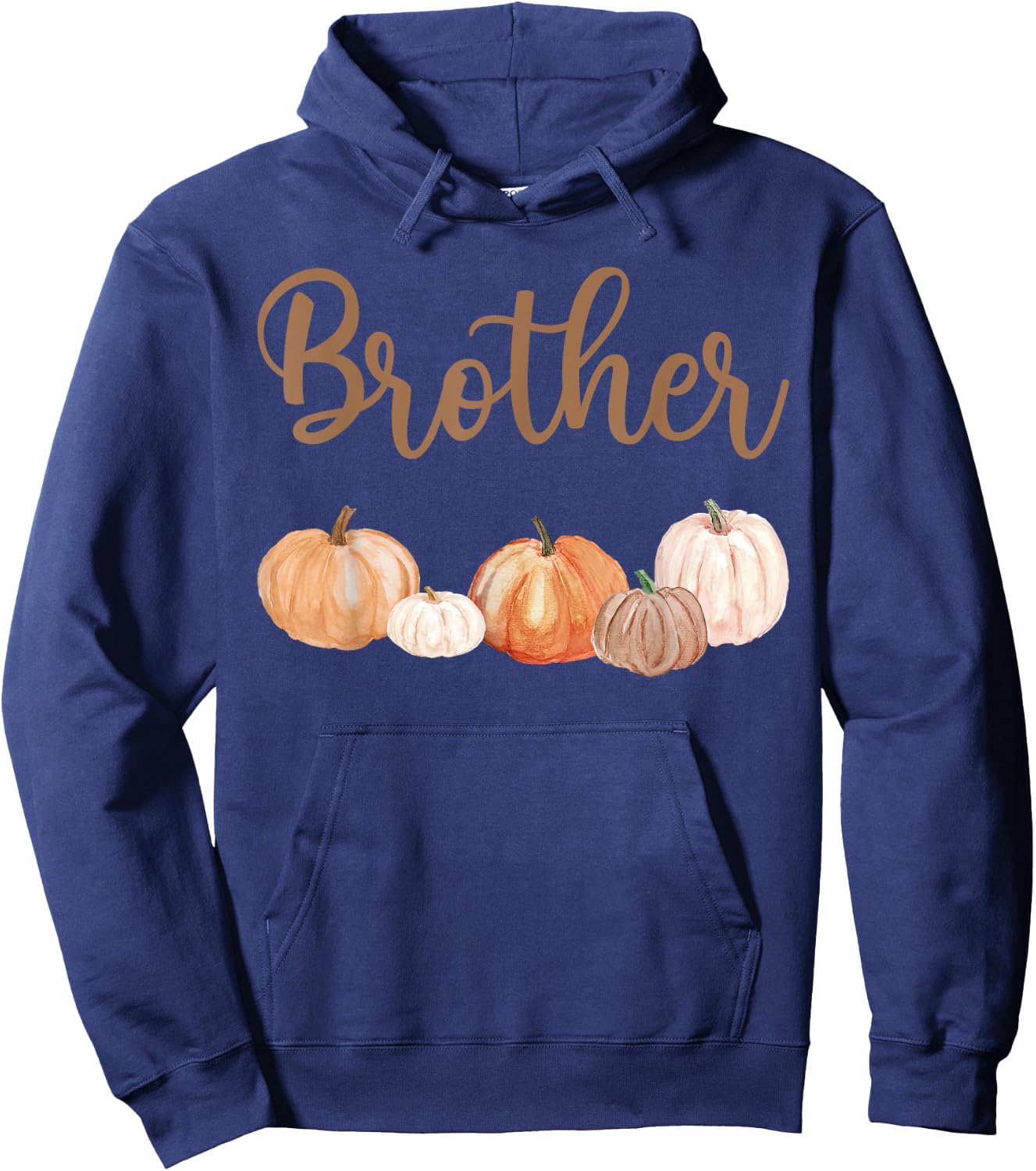 Brother of Little Pumpkin First Birthday Autumn Pumpkin Hoodie - Hoodie | Navy