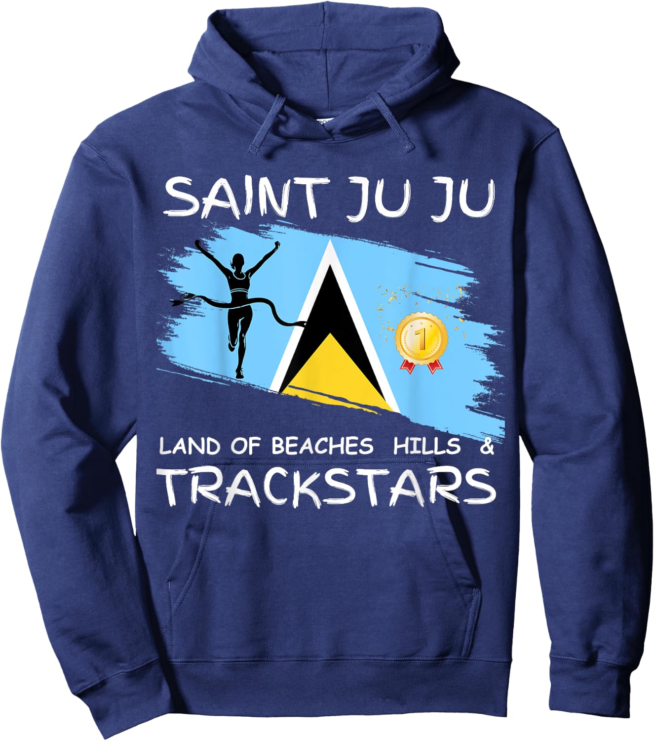 Saint Lucia/ St. Lucia/ Saint Juju Track star Celebration Hoodie - Hoodie | Navy