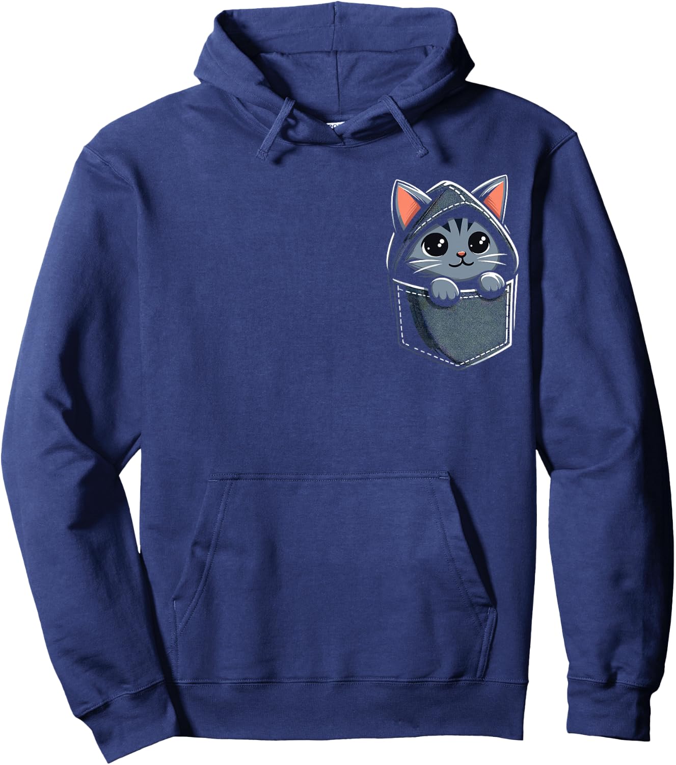 shirt with cat in pocket, cat shirts, Funny cat, cute cats Women Kids Hoodie - Hoodie | Navy