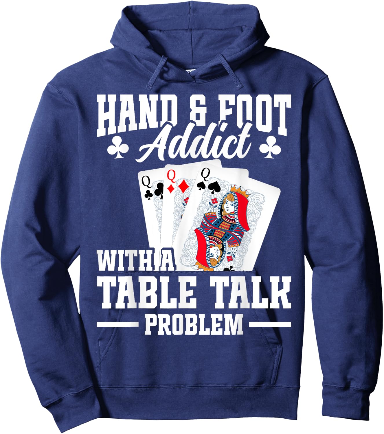 Hand and Foot Partner Card Game Set Playing Cards Hand Foot Hoodie - Hoodie | Navy