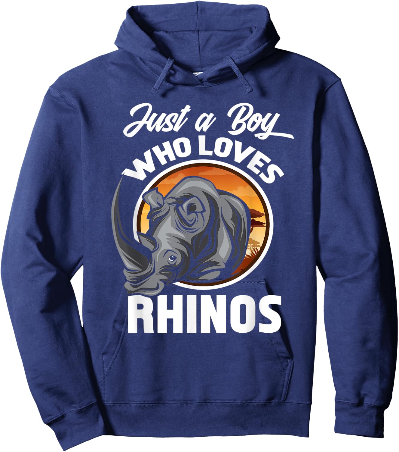 Just A Boy Who Loves Rhinos - Boys Gift Toddler Kids Hoodie - Hoodie | Navy