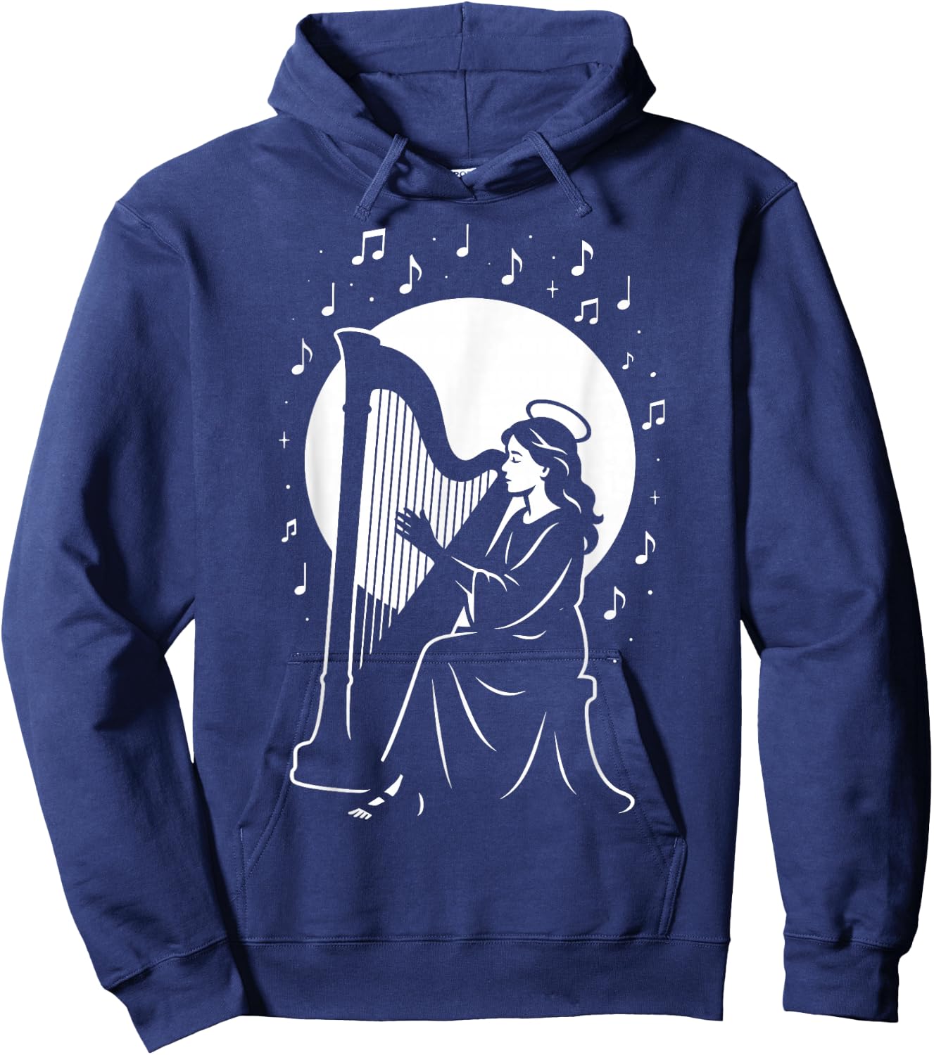 St Cecilia Confirmation Harp Catholic Patron Saint of Music Hoodie - Hoodie | Navy
