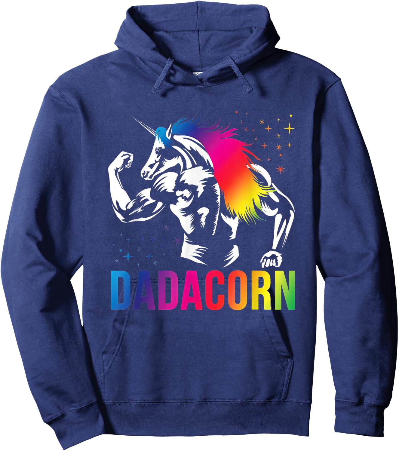Fathers Day Gift Unicorn Dad Shirt Funny Dadacorn Men Hoodie - Hoodie | Navy
