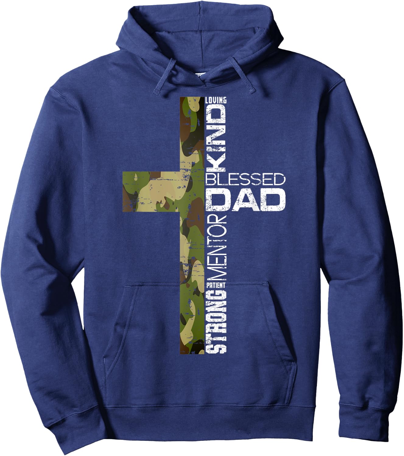 Blessed Dad Cross Christians Father's Day Christian Dad Hoodie - Hoodie | Navy