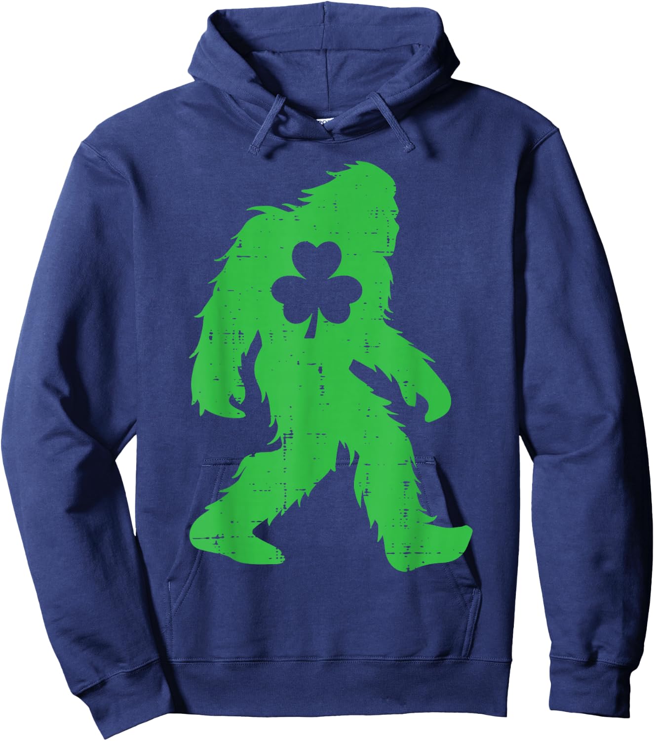 St Patricks Day Bigfoot Sasquatch Shamrock Men Women Kids Hoodie - Hoodie | Navy