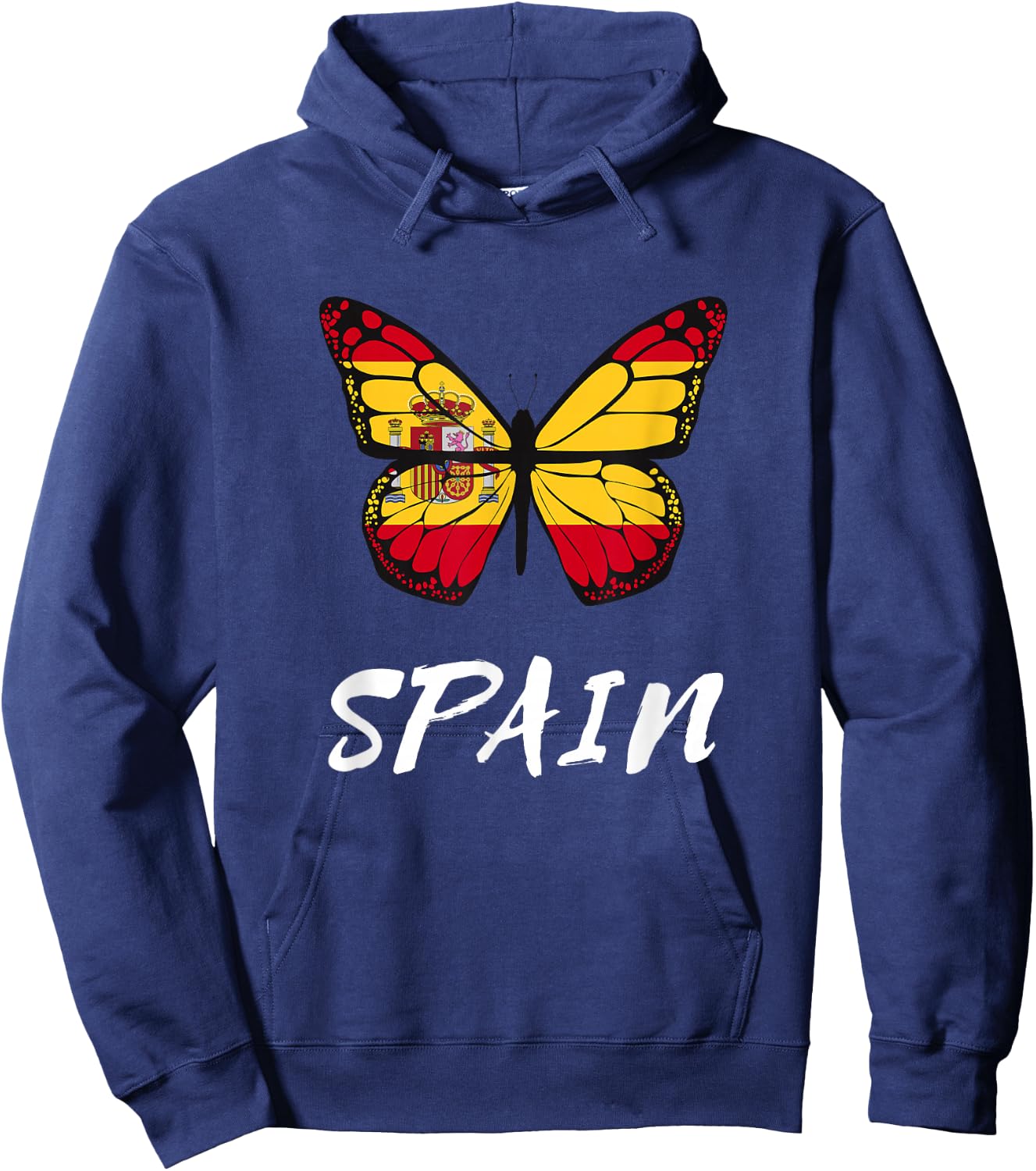 Spain Butterfly Flag España Pride Spanish Roots Hoodie - Hoodie | Navy
