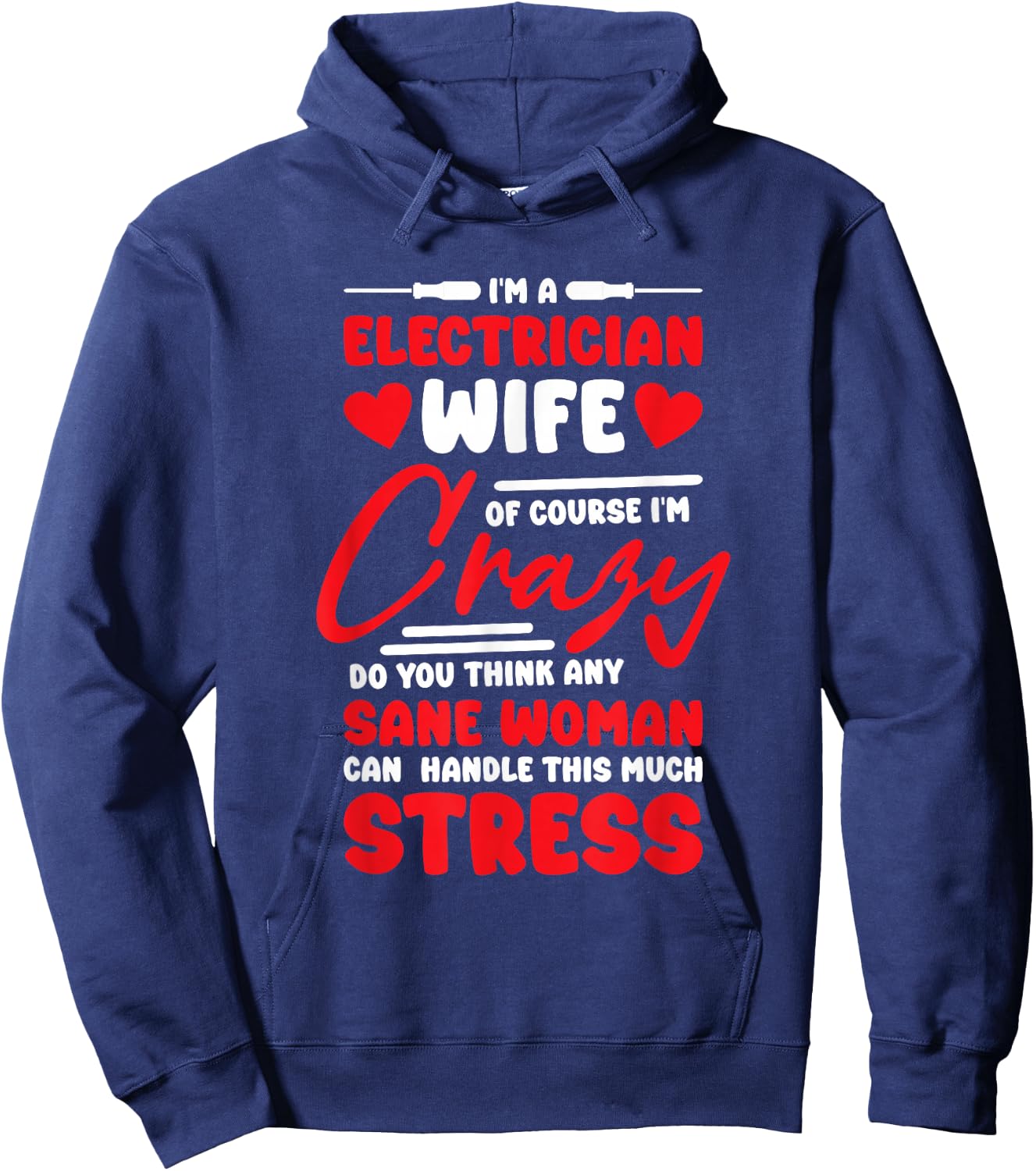 Electrical Engineering Worker Husband Electrician Wife Girlfriend - Women's Black Short Sleeve Modern Classic Unique Design in Electrical Engineering, Small Hoodie - Hoodie | Navy