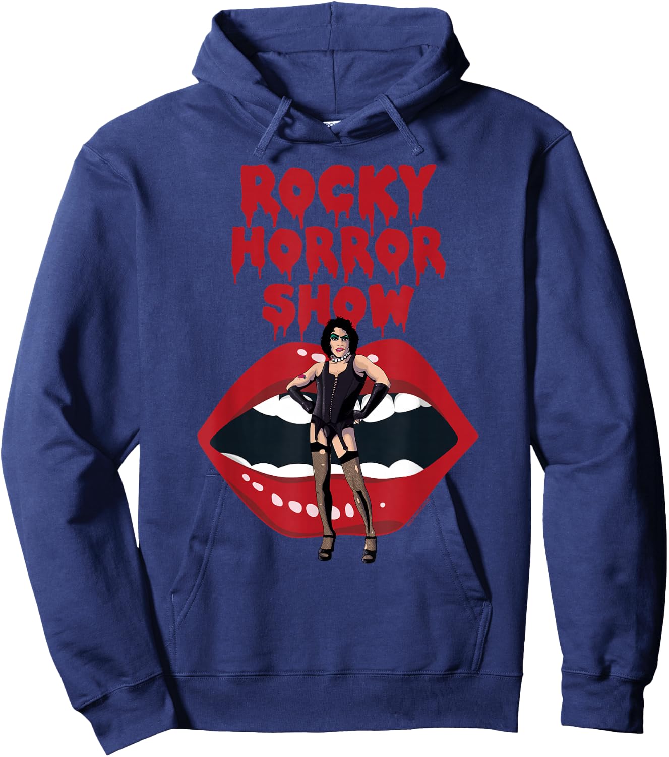 Rocky Horror Show Dr Frank N Furter with Lips Hoodie - Hoodie | Navy