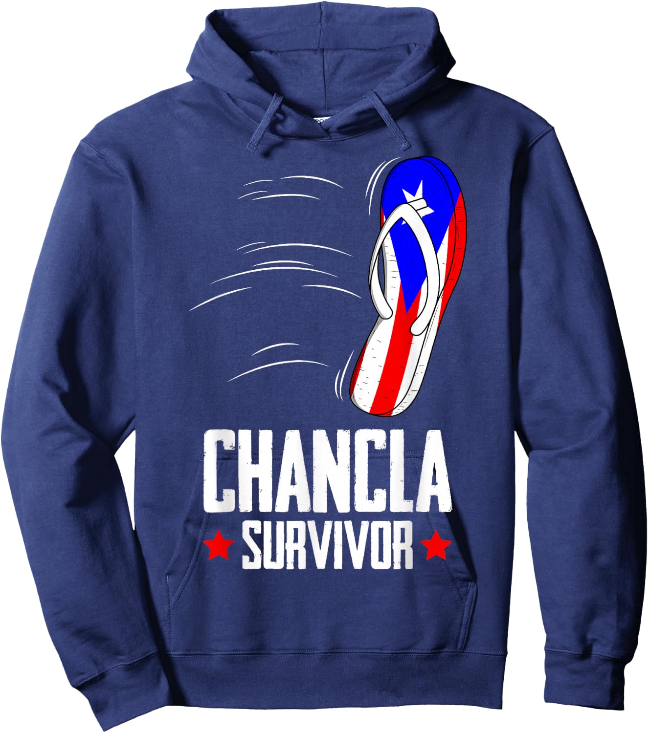 Chancla Survivor Puerto Rico , Small, Black Hoodie - Hoodie | Navy