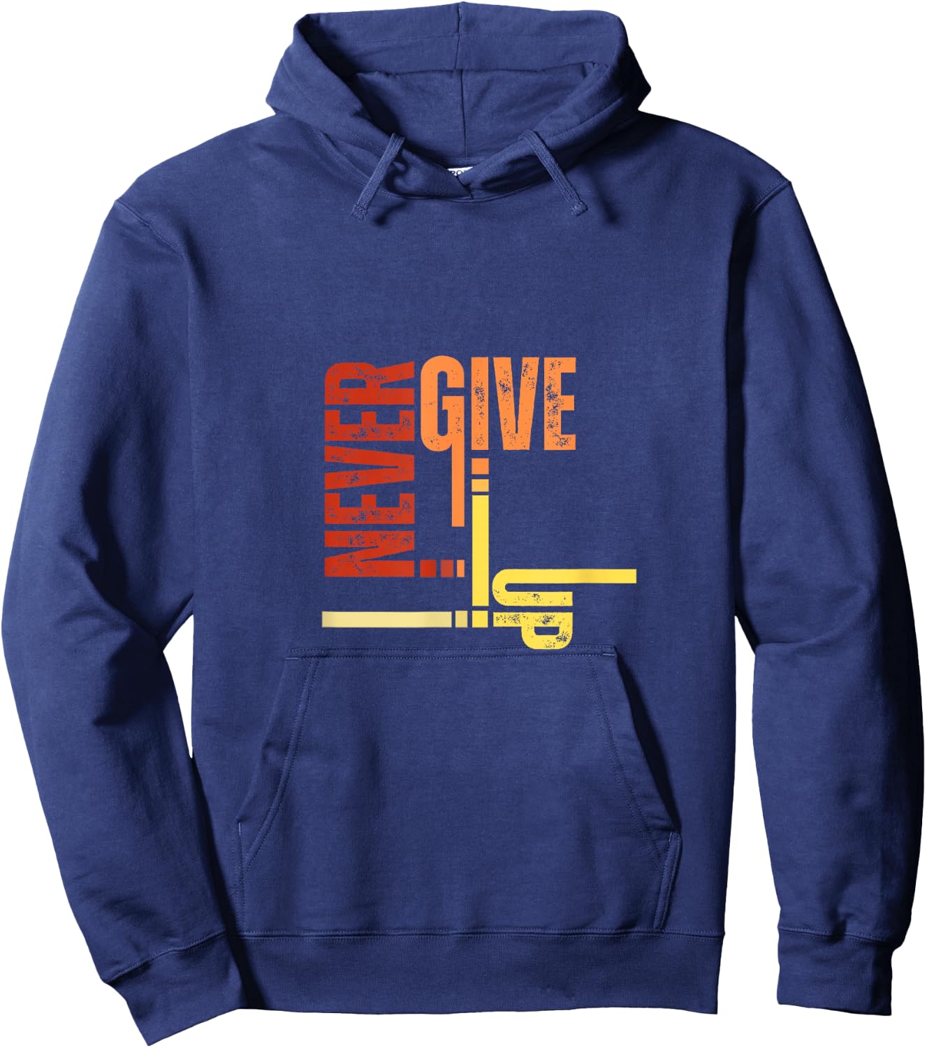 Never Give Up Hoodie - Hoodie | Navy