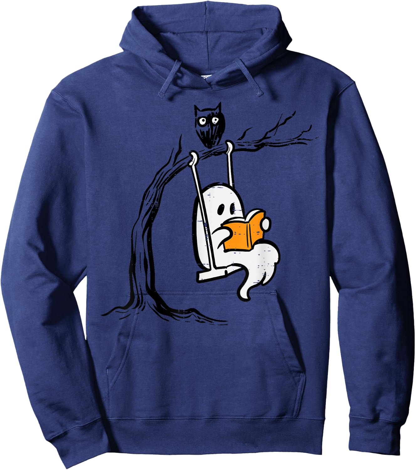 Halloween Ghost Swing Reading Vintage Costume Women Kids Men Hoodie - Hoodie | Navy