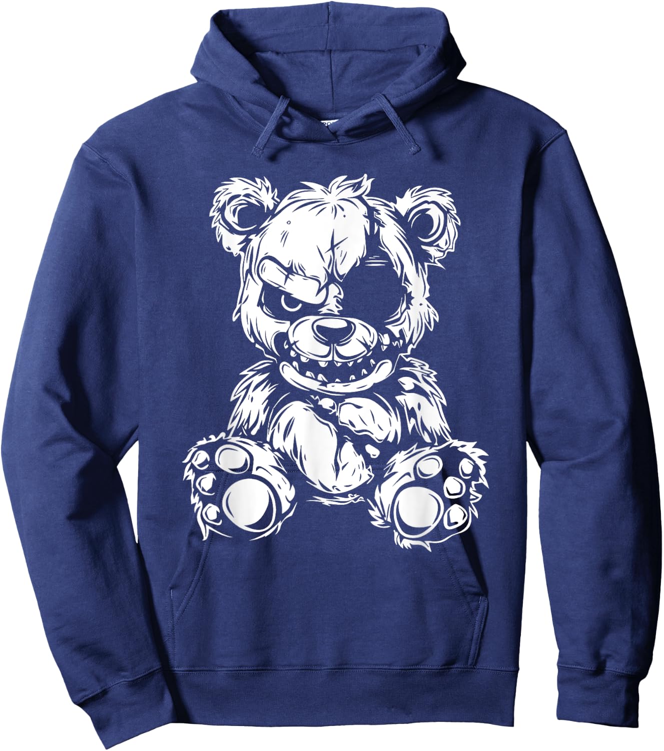 Horror Teddy Bear , Small, Black Hoodie - Hoodie | Navy