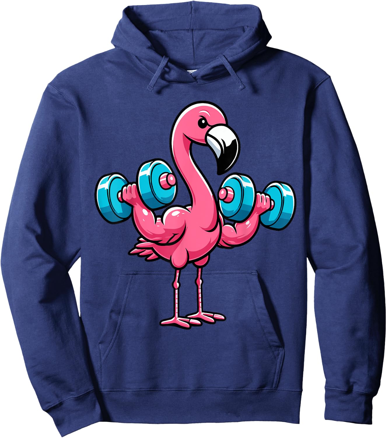 Funny Flamingo Weightlifting Fitness Gym Lover Women Hoodie - Hoodie | Navy