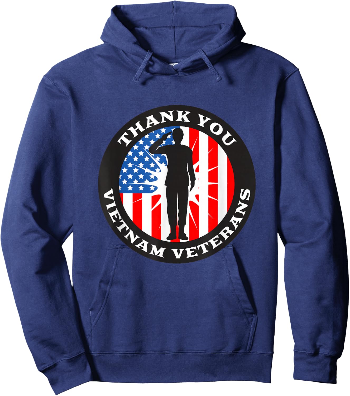 Patriotic Veteran US Flag - Thank You Vietnam Veterans Hoodie - Hoodie | Navy