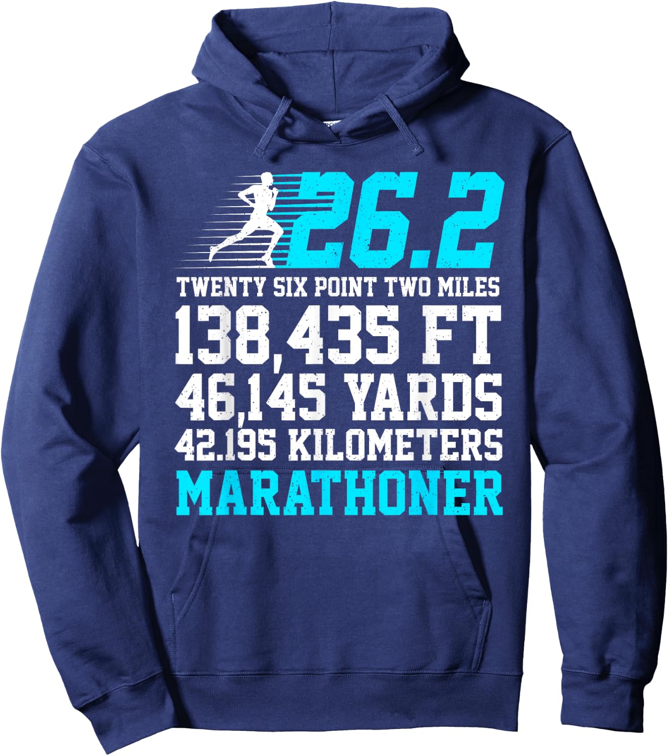 26.2 Marathon Runner Art Women Finisher Marathoner Hoodie - Hoodie | Navy