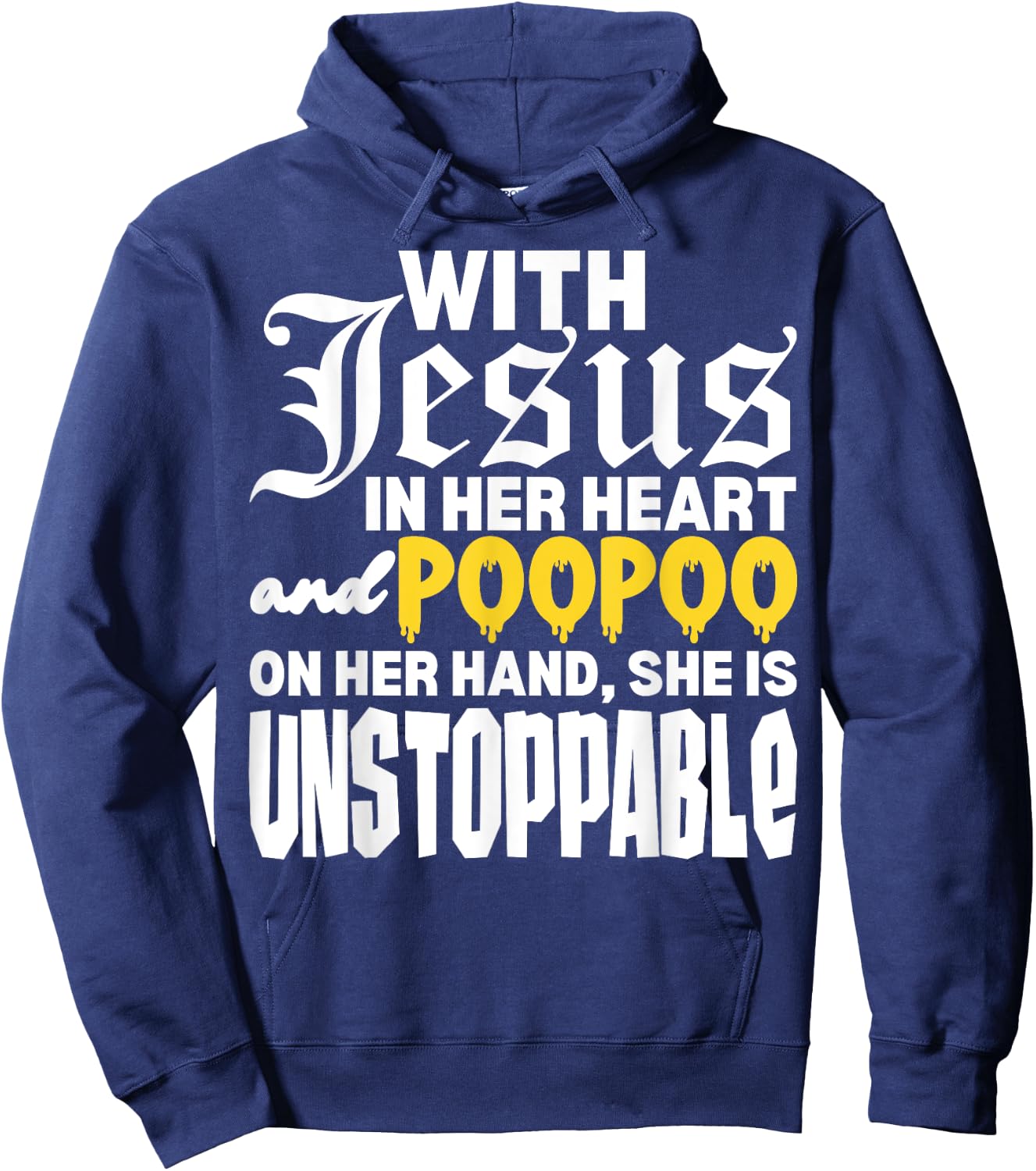 With Jesus In Her Heart Embarrassing Internet Memes Funny Hoodie - Hoodie | Navy