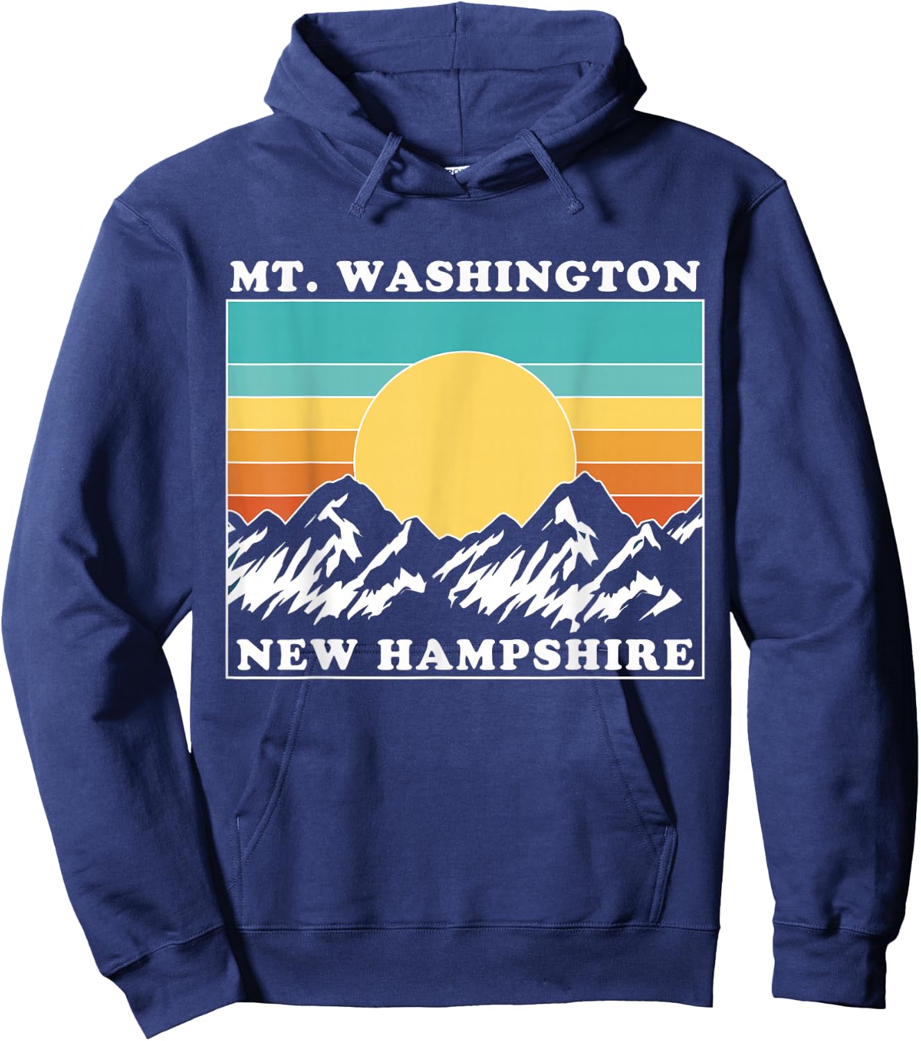 Mount Washington NH Vintage Sunset, Mt Washington Hoodie - Hoodie | Navy