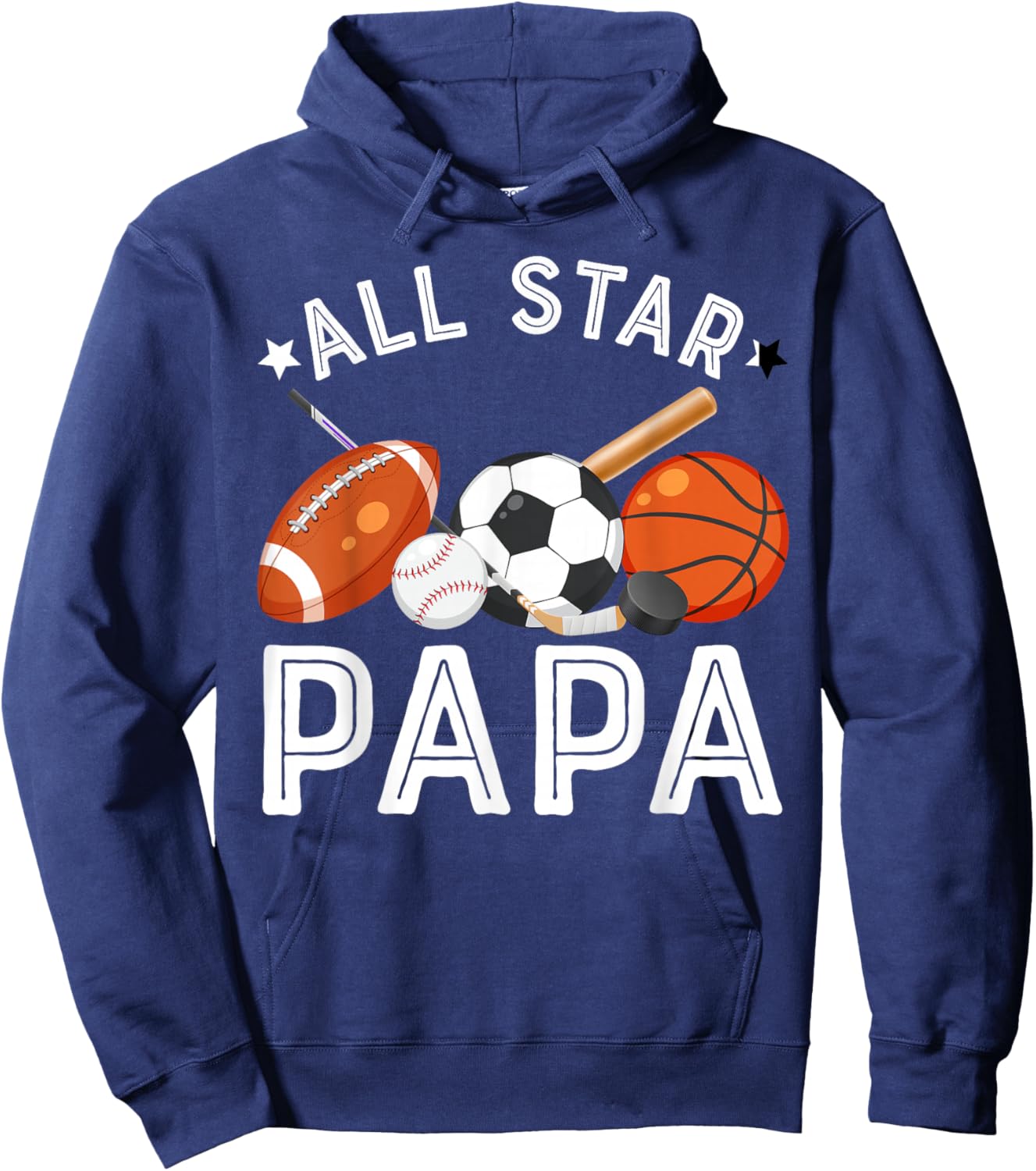 All Star Papa Of The Birthday Boy Basketball Soccer Sport Hoodie - Hoodie | Navy