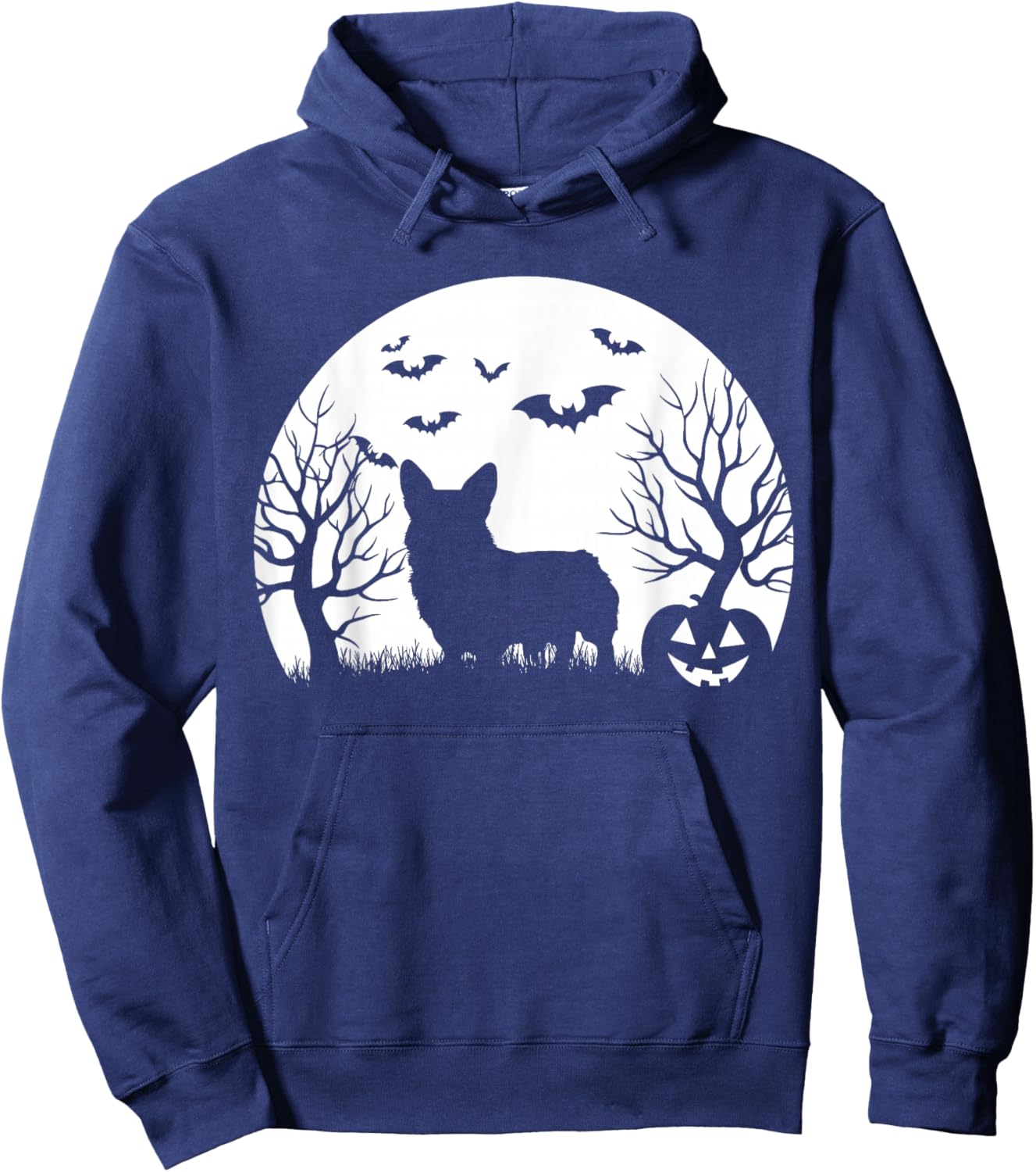 Welsh Corgi Ghost Funny Halloween Costume Dog Owner Lover Hoodie - Hoodie | Navy