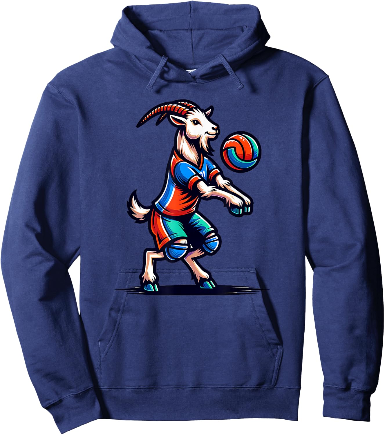 Unique Goat Volleyball Player Team Spirit Art Hoodie - Hoodie | Navy