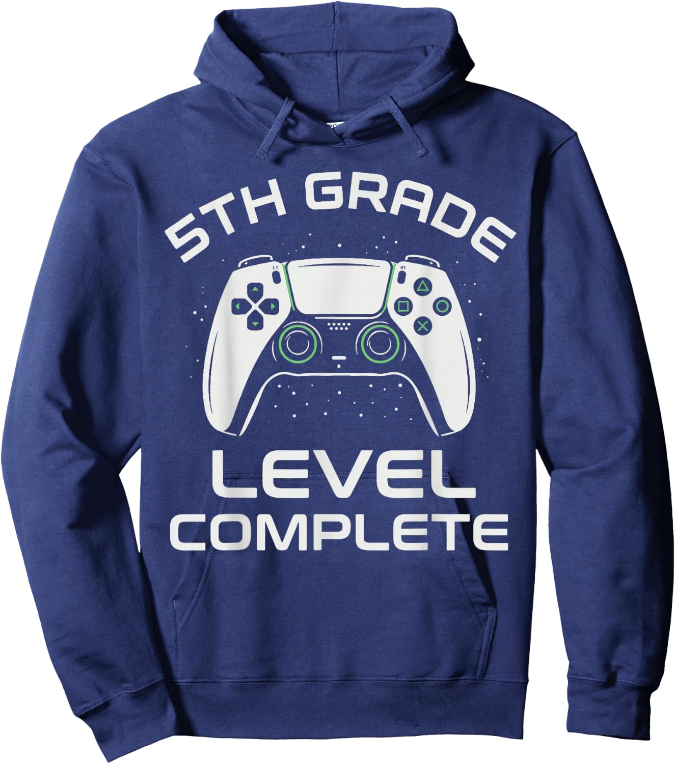 Boys Gaming Graduation Shirt, 5th Grade Level Complete Hoodie - Hoodie | Navy