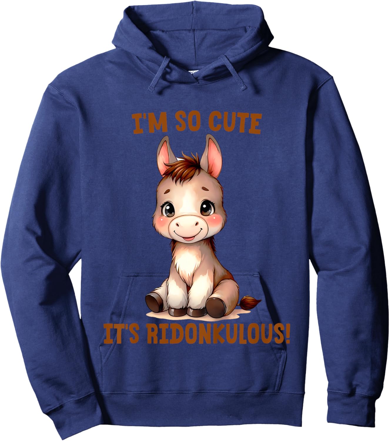 Kids Cute Donkey Lover Baby Girl Boy I'm So Cute It's Ridonkulous Hoodie - Hoodie | Navy