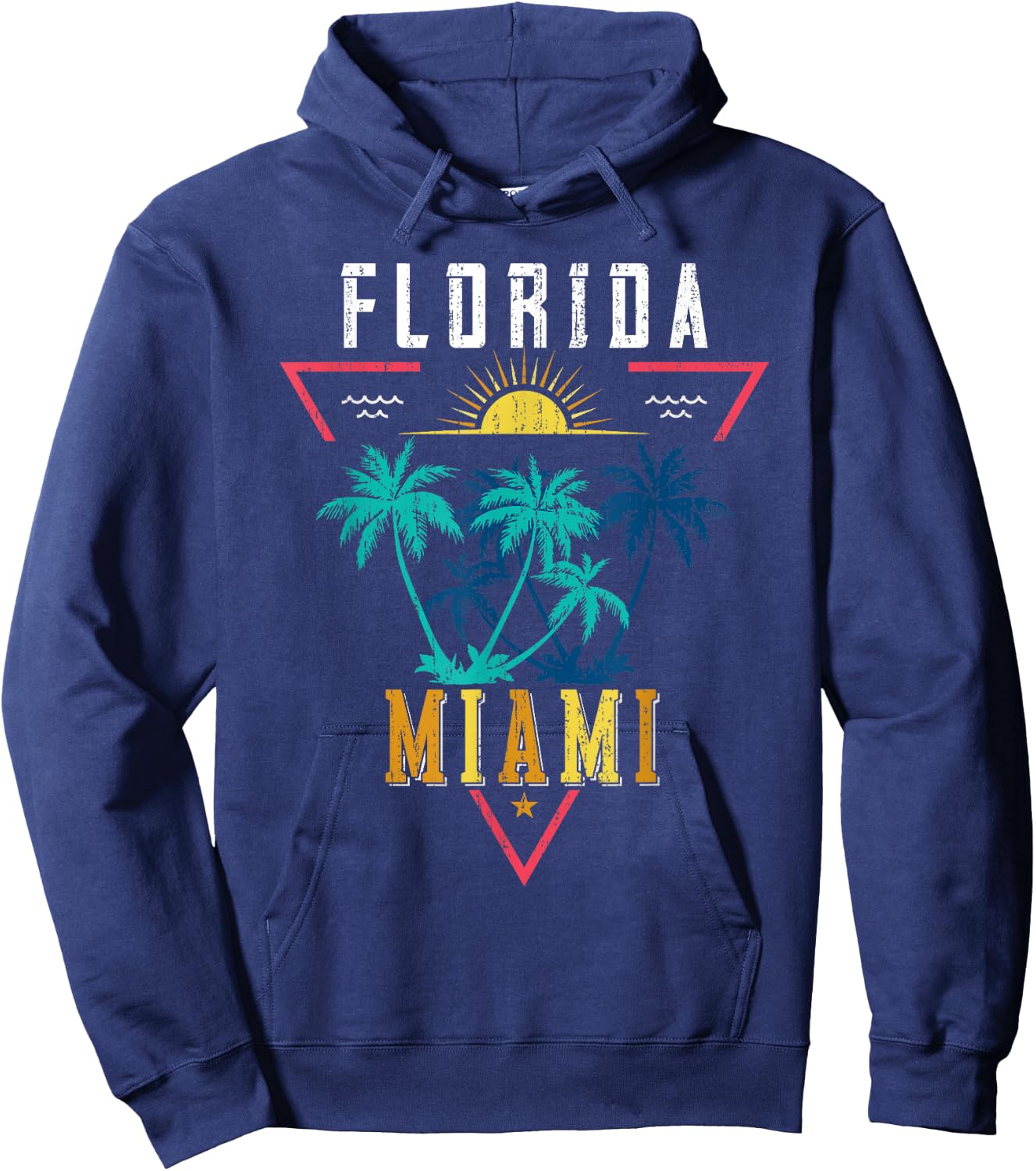 Tropical Summer Vacation Miami Beach Palm Trees Florida Hoodie - Hoodie | Navy