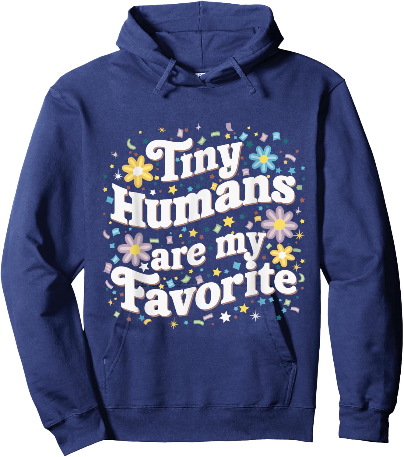 Tiny Humans Are My Favorite Pediatric NICU Nurse Groovy Hoodie - Hoodie | Navy