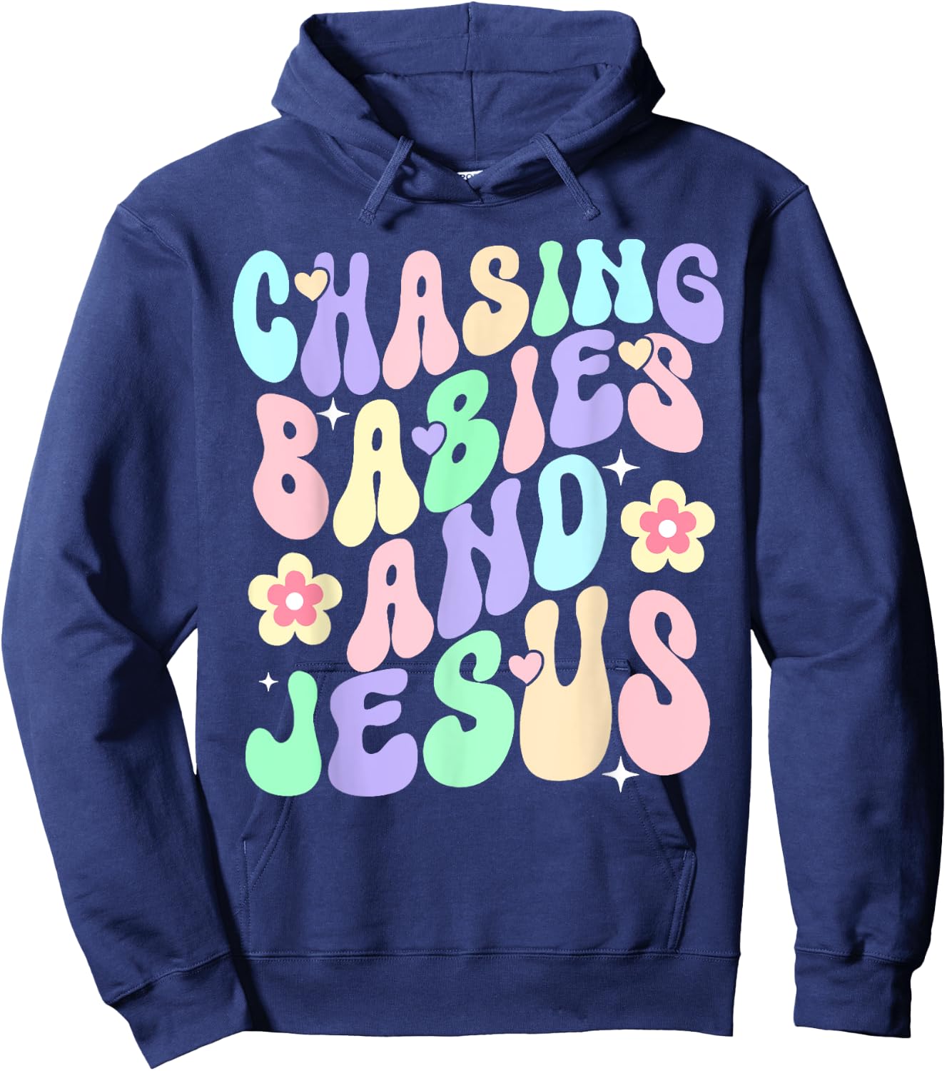 Mom Chasing Babies And Jesus Religious Christian Women Hoodie - Hoodie | Navy