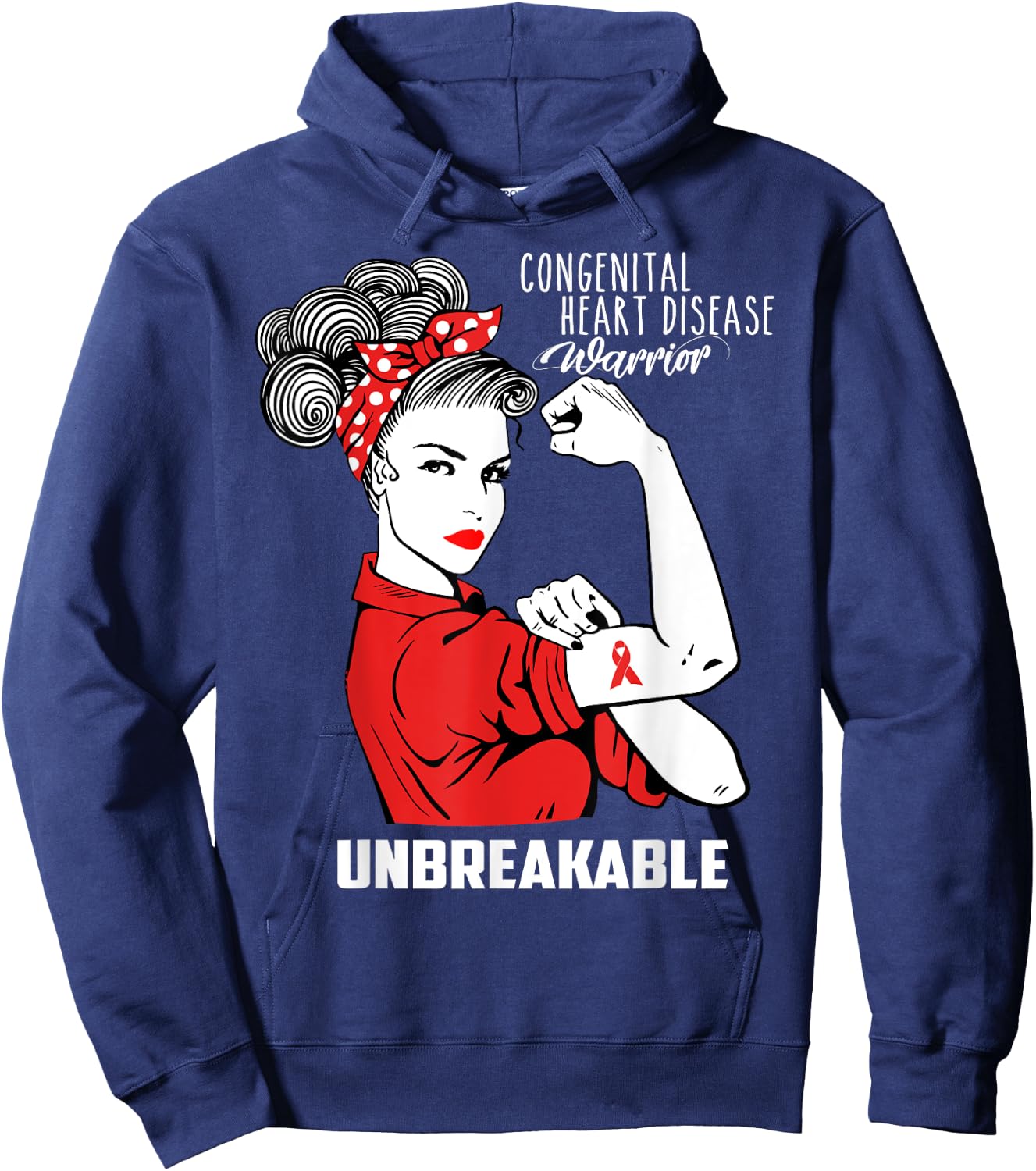 Congenital Heart Disease Unbreakable Shirt CHD Awareness Hoodie - Hoodie | Navy