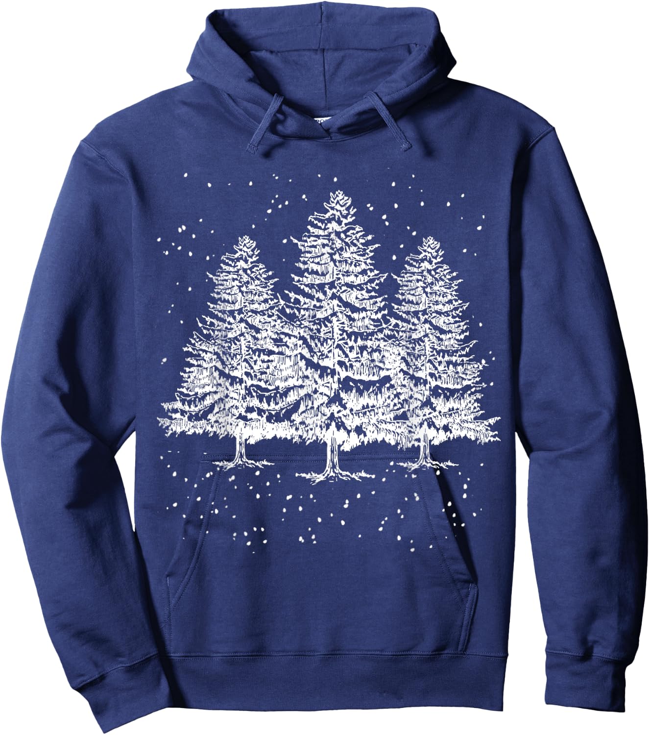 Outdoor Pine Tree Sun Minimalist Christmas Nature Men Women Hoodie - Hoodie | Navy