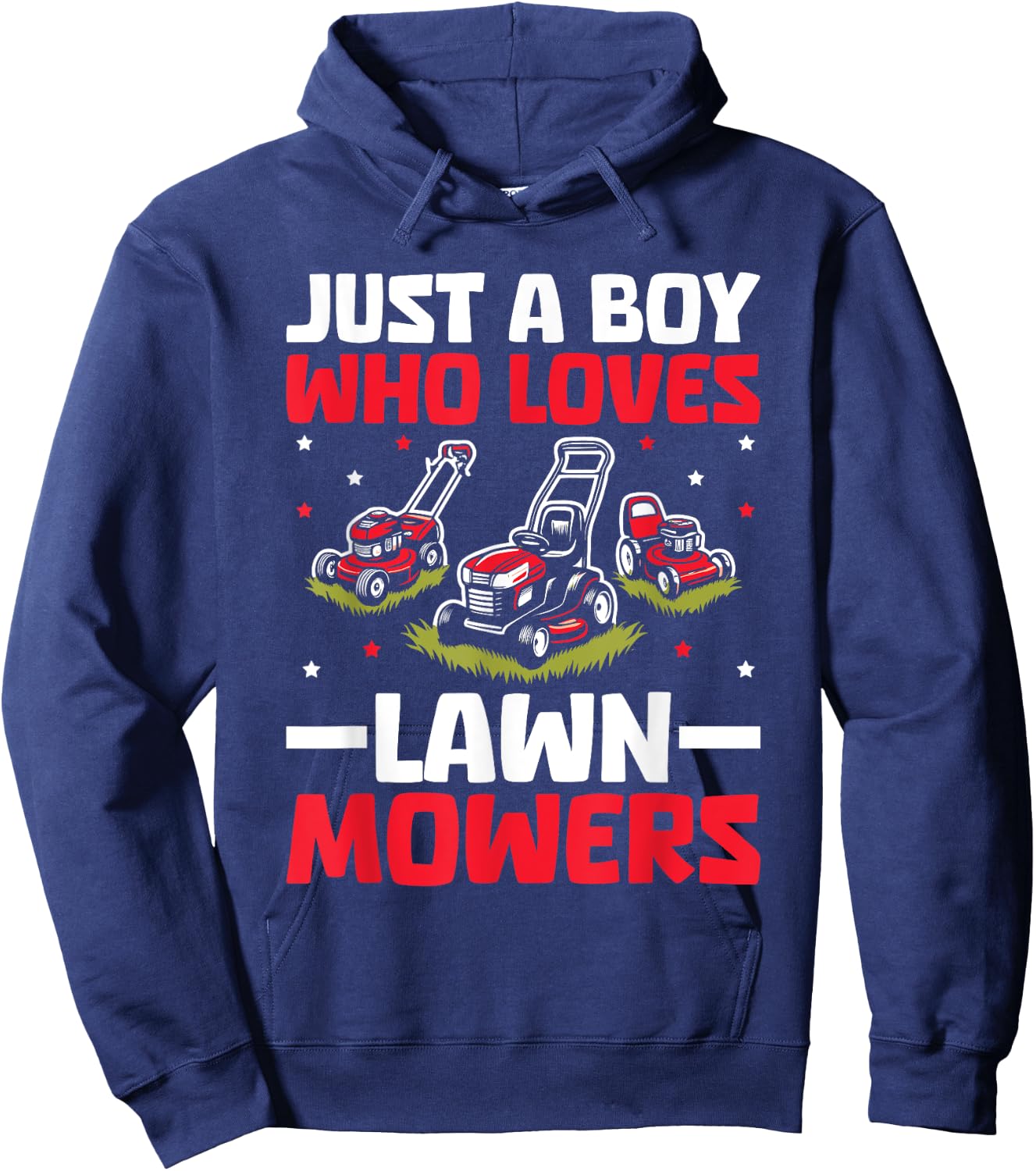 Just A Boy Who Loves Lawn Mower Toddlers Farm Mowing Lovers Hoodie - Hoodie | Navy