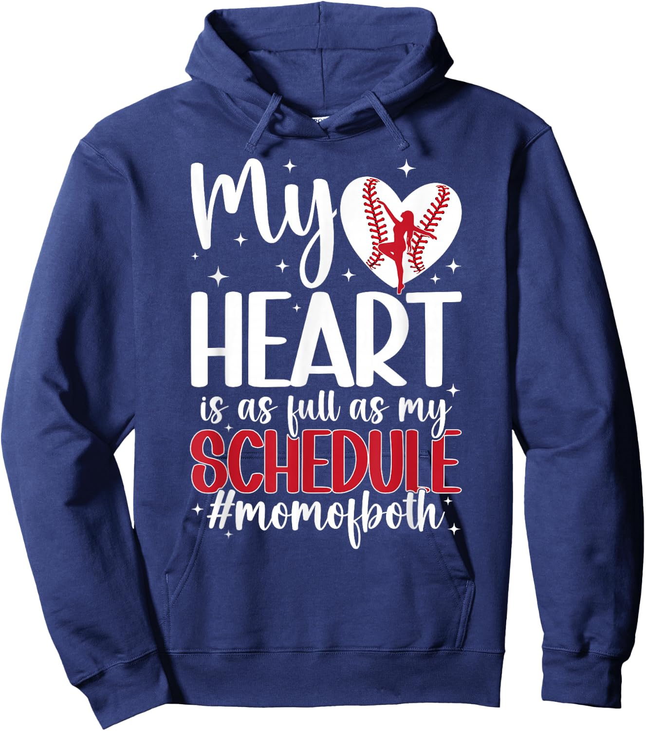 Mom Of Both Proud Dance And Baseball Mom Hoodie - Hoodie | Navy