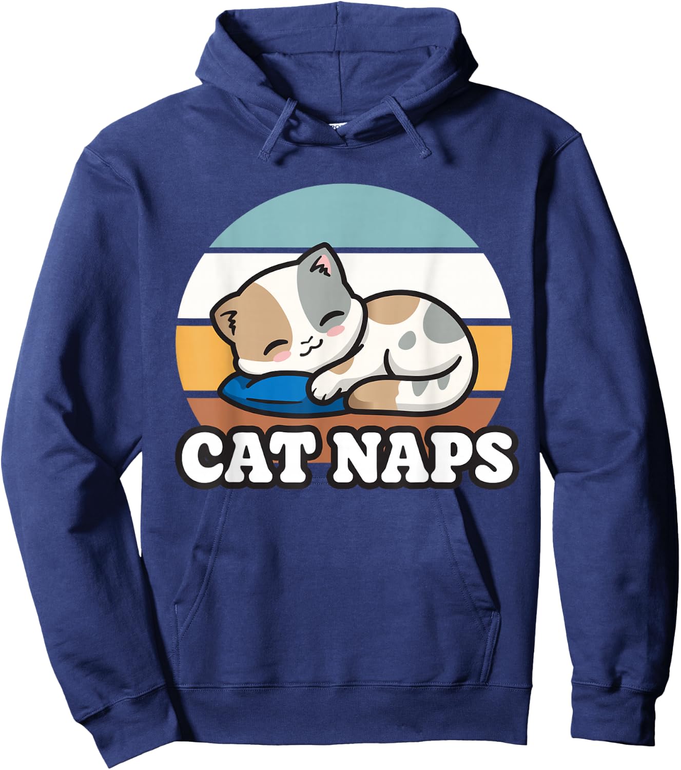 Kitty Lover Gift, Nap Sleepy, Cute Kawaii Cat Naps Hoodie - Hoodie | Navy