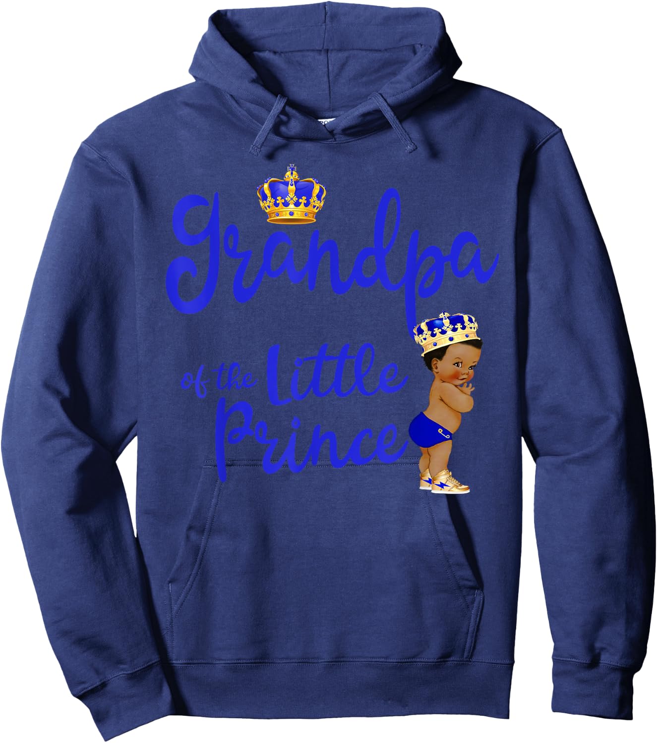 Grandpa Of The Birthday Prince Boy Bday Party Idea Hoodie - Hoodie | Navy
