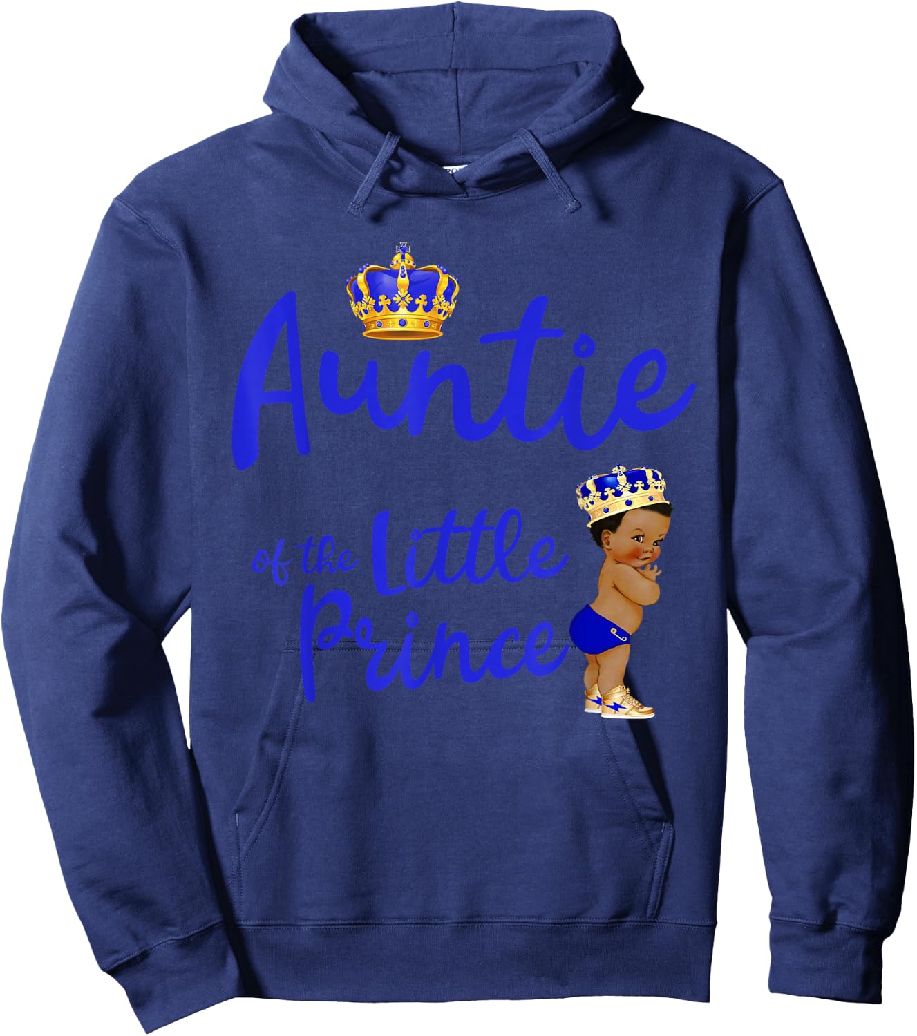 Auntie Of The Birthday Prince Boy Bday Party Idea Hoodie - Hoodie | Navy
