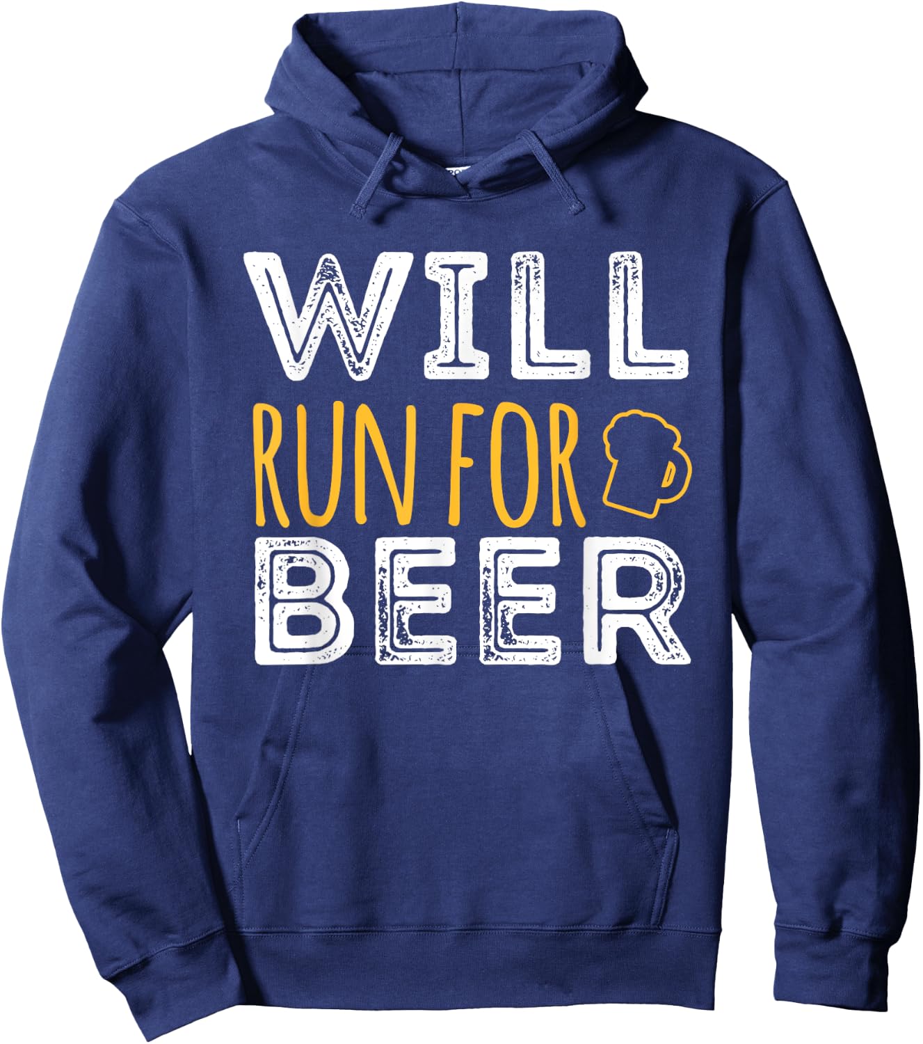 Will Run For Beer Funny Running marathon half marathon 10k Hoodie - Hoodie | Navy