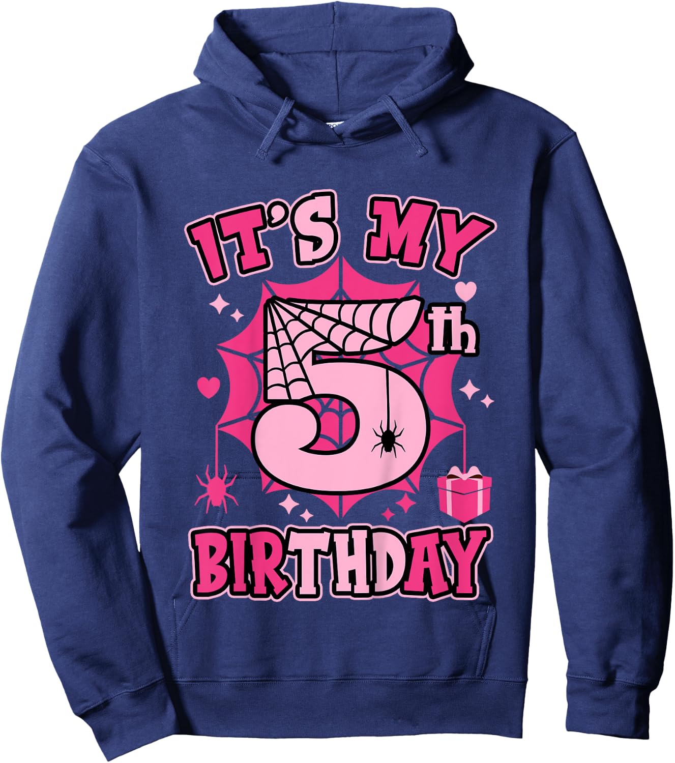 Kids It's My 5th Birthday Spider Girl Costume Party 5 Year Old Hoodie - Hoodie | Navy