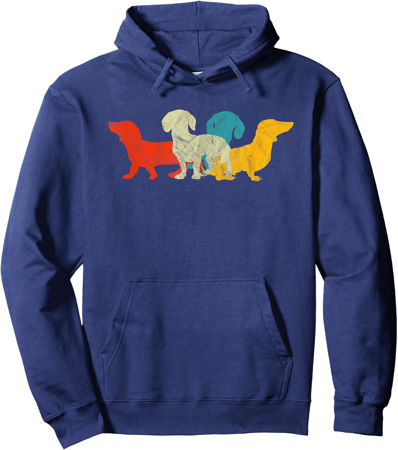 70s Retro Dachshund Gifts Wiener Dog Owner Matching Rescue Men Women Girls Kids Hoodie - Hoodie | Navy