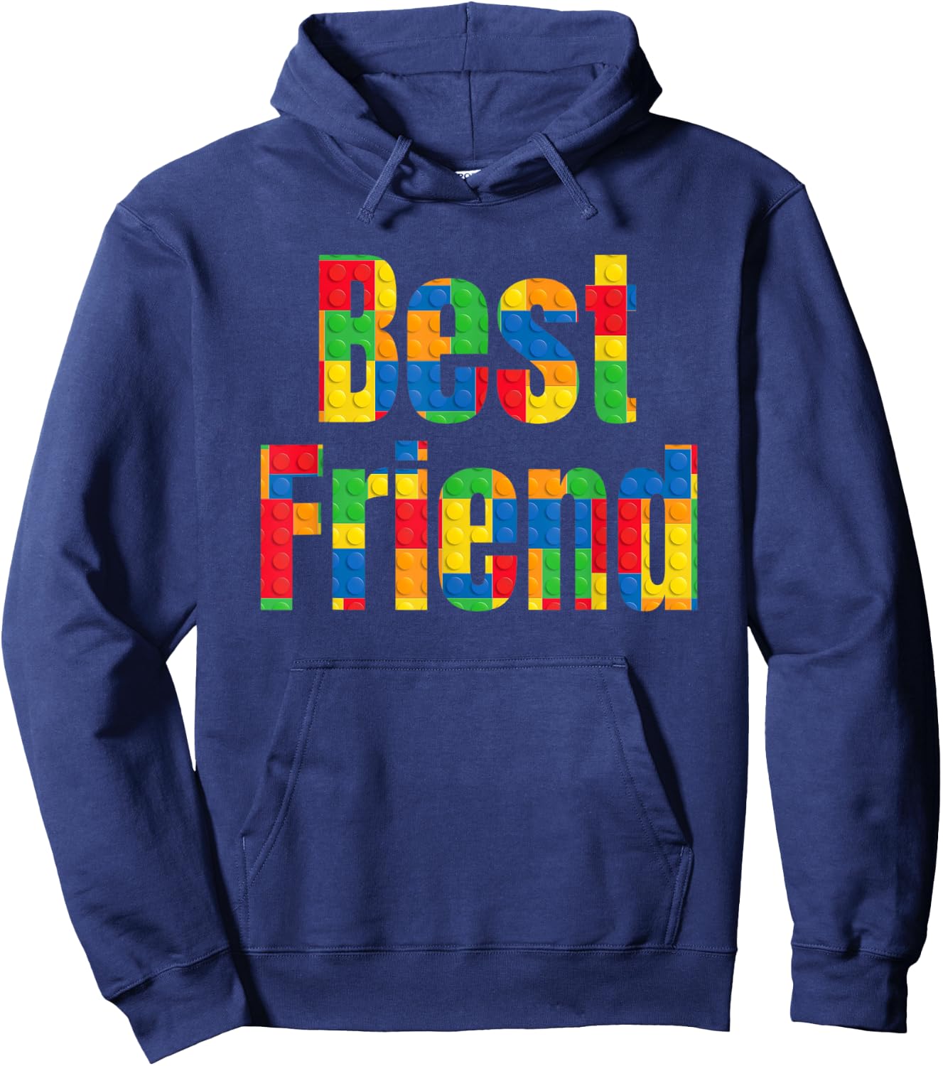 Best Friend Brick Builder Building Block Set Kid Best Friend Hoodie - Hoodie | Navy